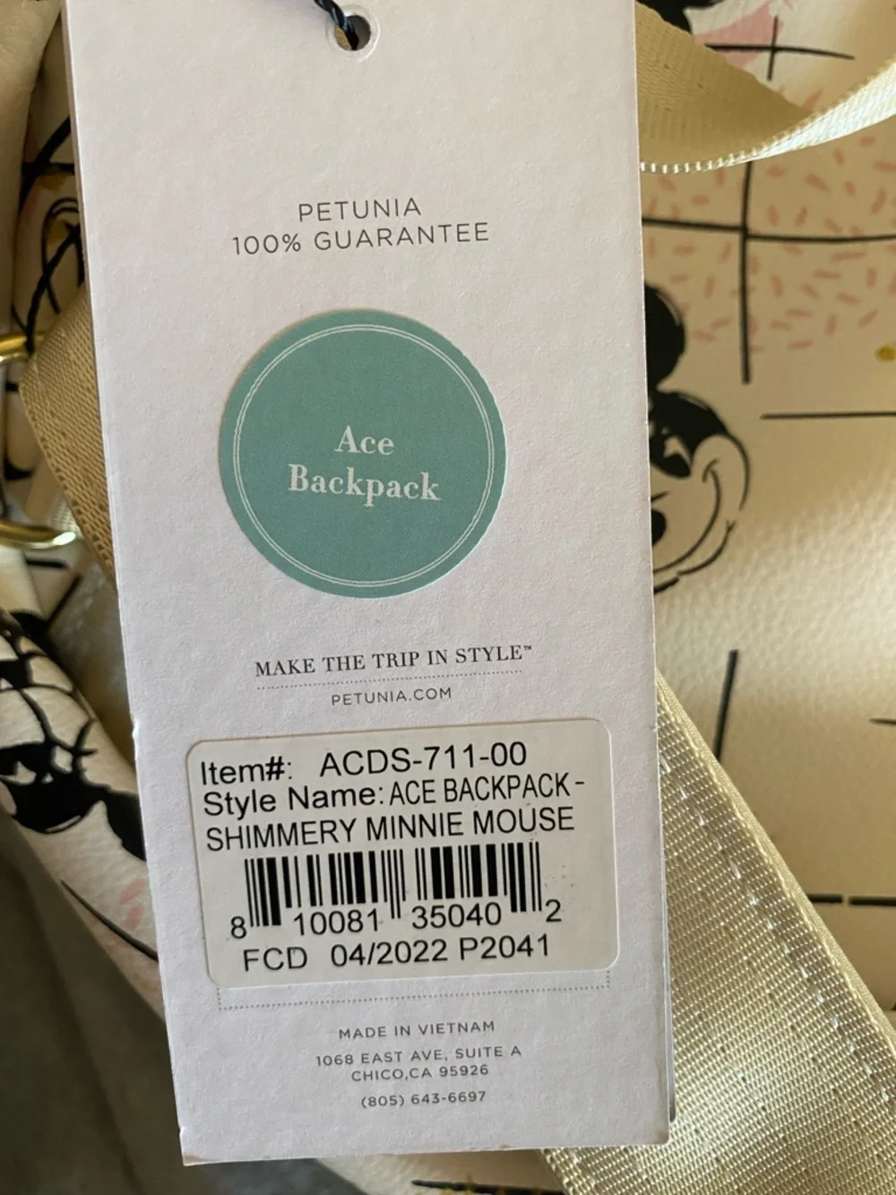 Petunia Pickle Bottom Cream and Pink Minnie Mouse Diaper Backpack